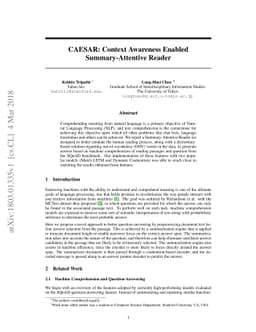 CAESAR: Context Awareness Enabled Summary-Attentive Reader