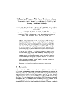 Efficient and Accurate MRI Super-Resolution using a Generative
  Adversarial Network and 3D Multi-Level Densely Connected Network