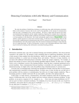 Detecting Correlations with Little Memory and Communication