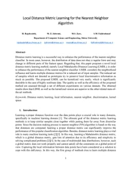 Local Distance Metric Learning for Nearest Neighbor Algorithm