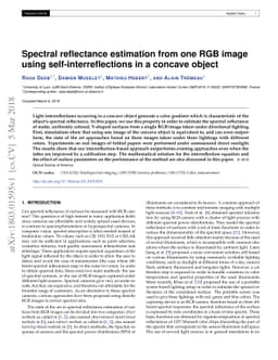 Spectral reflectance estimation from one RGB image using
  self-interreflections in a concave object