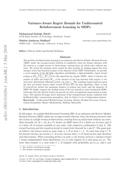 Variance-Aware Regret Bounds for Undiscounted Reinforcement Learning in
  MDPs