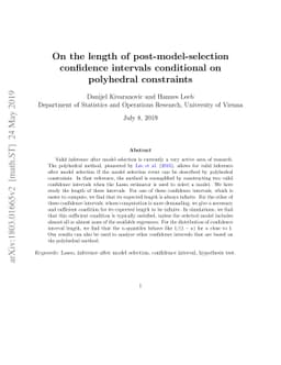On the length of post-model-selection confidence intervals conditional
  on polyhedral constraints
