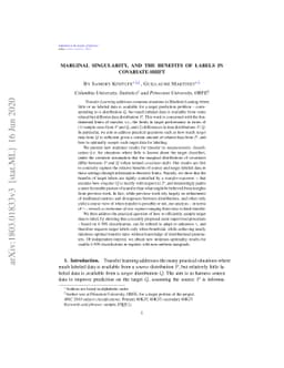 Marginal Singularity, and the Benefits of Labels in Covariate-Shift