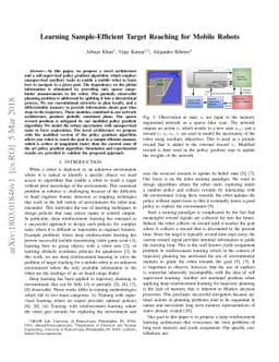 Learning Sample-Efficient Target Reaching for Mobile Robots