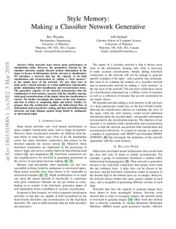 Style Memory: Making a Classifier Network Generative