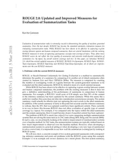 ROUGE 2.0: Updated and Improved Measures for Evaluation of Summarization
  Tasks