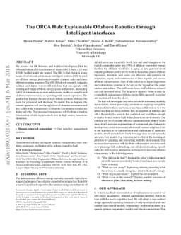 The ORCA Hub: Explainable Offshore Robotics through Intelligent
  Interfaces