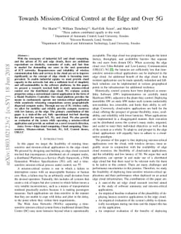 Towards Mission-Critical Control at the Edge and Over 5G