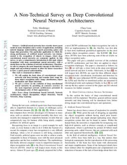 A Non-Technical Survey on Deep Convolutional Neural Network
  Architectures