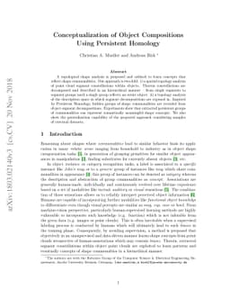 Conceptualization of Object Compositions Using Persistent Homology