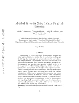 Matched Filters for Noisy Induced Subgraph Detection