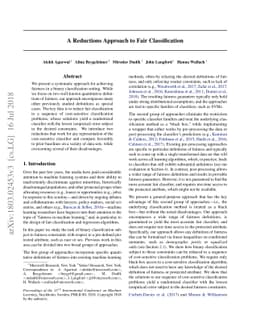 A Reductions Approach to Fair Classification