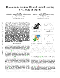 Discontinuity-Sensitive Optimal Control Learning by Mixture of Experts