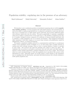 Population stability: regulating size in the presence of an adversary
