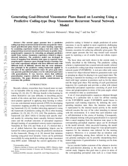 Generating Goal-Directed Visuomotor Plans Based on Learning Using a
  Predictive Coding-type Deep Visuomotor Recurrent Neural Network Model