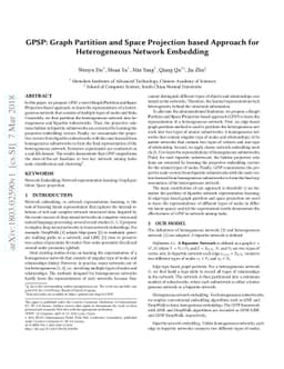 GPSP: Graph Partition and Space Projection based Approach for
  Heterogeneous Network Embedding