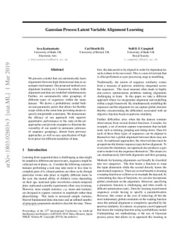 Gaussian Process Latent Variable Alignment Learning