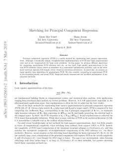 Sketching for Principal Component Regression