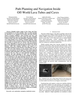 Path Planning and Navigation Inside Off-World Lava Tubes and Caves