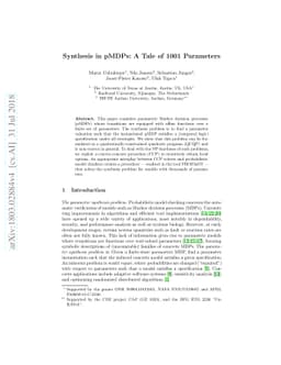 Synthesis in pMDPs: A Tale of 1001 Parameters