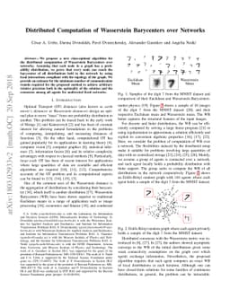Distributed Computation of Wasserstein Barycenters over Networks