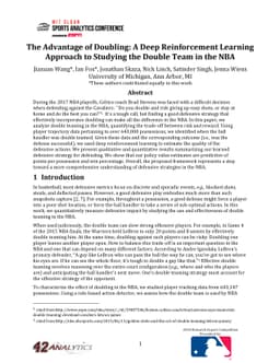 The Advantage of Doubling: A Deep Reinforcement Learning Approach to
  Studying the Double Team in the NBA