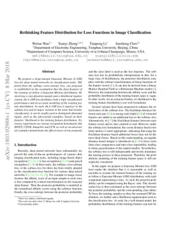Rethinking Feature Distribution for Loss Functions in Image
  Classification