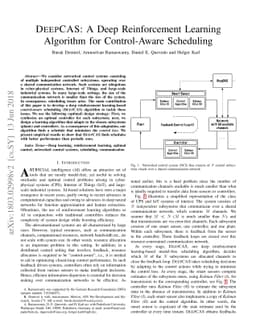 DeepCAS: A Deep Reinforcement Learning Algorithm for Control-Aware
  Scheduling