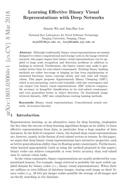 Learning Effective Binary Visual Representations with Deep Networks