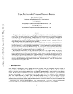 Some Problems in Compact Message Passing