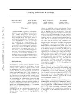 Learning Rules-First Classifiers