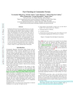 Fact Checking in Community Forums