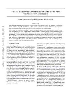 TicTac: Accelerating Distributed Deep Learning with Communication
  Scheduling
