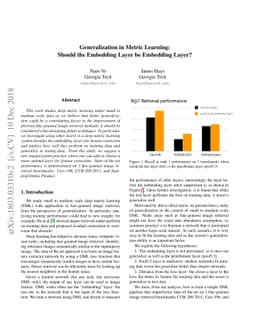 Generalization in Metric Learning: Should the Embedding Layer be the
  Embedding Layer?