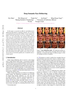 Deep Semantic Face Deblurring
