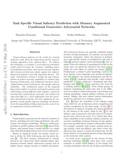 Task Specific Visual Saliency Prediction with Memory Augmented
  Conditional Generative Adversarial Networks