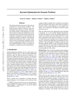 Bayesian Optimization for Dynamic Problems