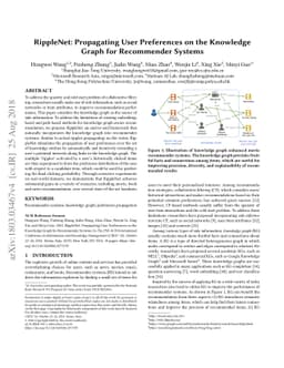 RippleNet: Propagating User Preferences on the Knowledge Graph for
  Recommender Systems