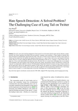 Hate Speech Detection: A Solved Problem? The Challenging Case of Long
  Tail on Twitter