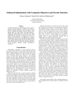 Enhanced Optimization with Composite Objectives and Novelty Selection