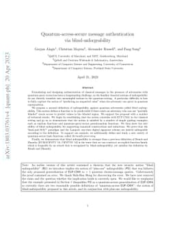 Quantum-secure message authentication via blind-unforgeability