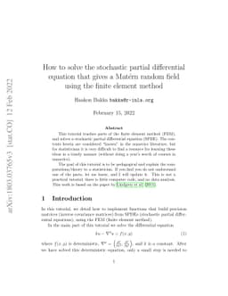 How to solve the stochastic partial differential equation that gives a
  Matérn random field using the finite element method