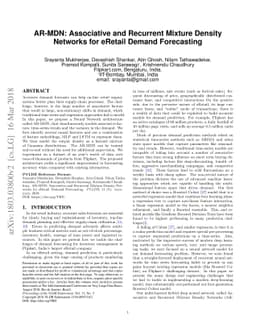 ARMDN: Associative and Recurrent Mixture Density Networks for eRetail
  Demand Forecasting