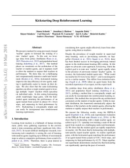 Kickstarting Deep Reinforcement Learning
