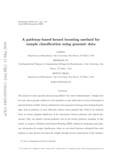 A pathway-based kernel boosting method for sample classification using
  genomic data
