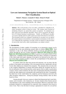 Low-cost Autonomous Navigation System Based on Optical Flow
  Classification