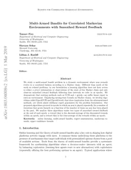 Multi-Armed Bandits for Correlated Markovian Environments with Smoothed
  Reward Feedback