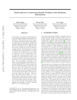 Multi-objective Contextual Bandit Problem with Similarity Information