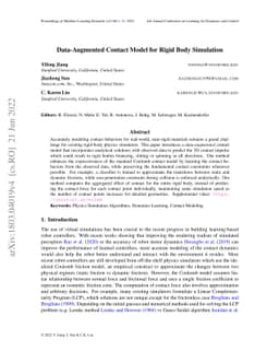 Data-Augmented Contact Model for Rigid Body Simulation